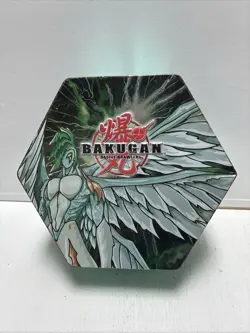 BAKUGAN Battle Brawlers, Tin Case w Insert Hexagon Metal Holder w/40 Cards - Image 1
