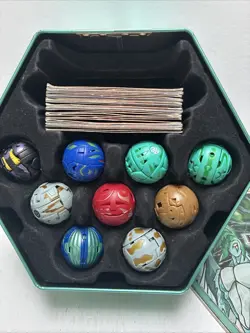BAKUGAN Battle Brawlers, Tin Case w Insert Hexagon Metal Holder w/40 Cards - Image 3