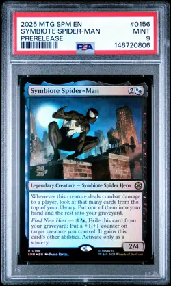 2025 Magic The Gathering Marvel'S Spider-Man #0156 Symbiote Spider-Man PSA9 - Image 1