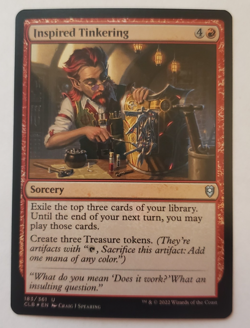 1x Inspired Tinkering FOIL CLB Battle for Baldur's Gate MTG NM - Image 1