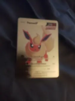 Basic Flareon V HP210 Single Strike 169/203 Gold Foil Fan Art Pokemon Card - Image 1