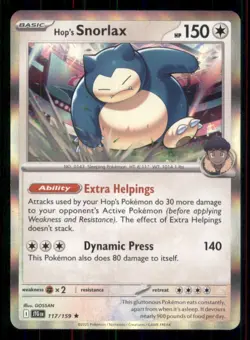 Hop's Snorlax SV09: Journey Together #117/159 Rare Holo Pokemon NM - Image 1