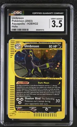 CGC 3.5 Umbreon 2003 Aquapolis H29/H32 Holo Pokemon Card - Image 1