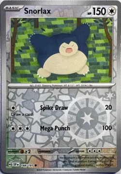 Snorlax 144/191 Common Surging Sparks Pokemon Reverse Holo Near Mint - Image 1