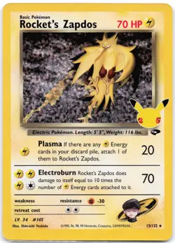 Rocket's Zapdos 15/132 holo Celebrations: Classic Collection - Image 1