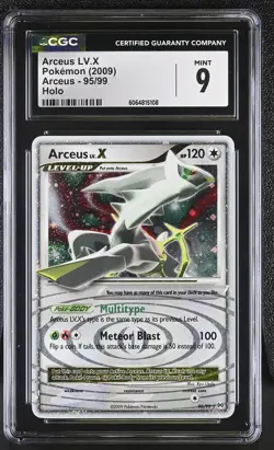 CGC 9 MINT Arceus LV.X 2009 Arceus 95/99 Holo Pokemon Card - Image 1