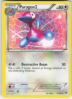 Porygon2 73/101 Uncommon Plasma Blast Pokemon Lightly Played - Image 1