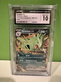 Tyranitar ex Pokemon (Prismatic Evolutions) 064/131 English CGC 10 - Image 3