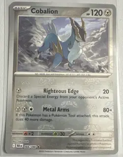 Pokemon TCG Black Bolt Cobalion Master Ball Holo - Image 1