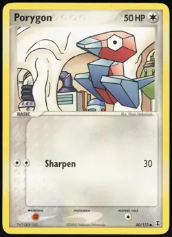 Porygon 80/113 Common Delta Species Pokemon Heavily Played - Image 1