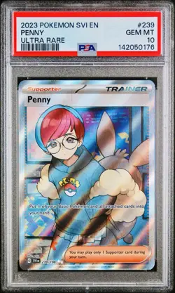 POKEMON PSA 10 TRAINER PENNY ULTRA RARE 239/198 SCARLET e VIOLET ENGLISH 2023! - Image 1
