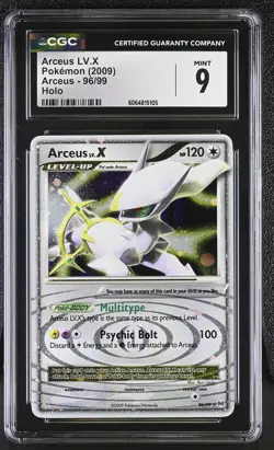 CGC 9 MINT Arceus LV.X 2009 Arceus 96/99 Holo Pokemon Card - Image 1