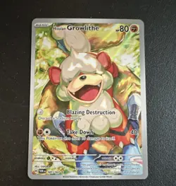 Pokemon TCG Hisuian Growlithe Illustration Rare Holo Sv06 181/167 English - Image 1