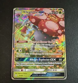 Pokemon TCG Vileplume GX Full Art Ultra Rare Holo SM Cosmic Eclipse 4/236 - Image 1