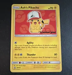 Pokemon TCG Ash's Pikachu SM-P Sun & Moon Promo SM109 2017 English - Image 1