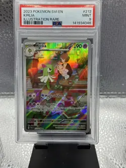 2023 POKEMON SVI EN SCARLET & VIOLET ILLUSTRATION RARE #212 KIRLIA PSA 9 P1 - Image 1