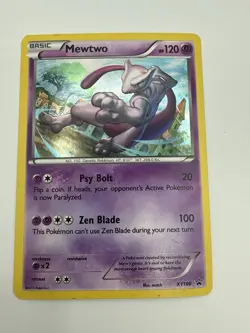 Mewtwo XY100 Holo Promo Pokemon Card 2015 Black Star Promo Near Mint - Image 1