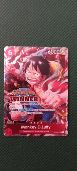 One Piece Monkey D Luffy Treasure Cruise Winner Card ST01-012 Promo English - Image 1
