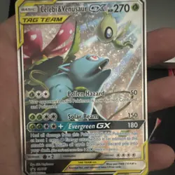 Pokemon Celebi & Venusaur GX TAG TEAM SM167 Promo Holo Card SM Set 2019 - Image 1