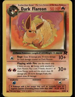 Dark Flareon Uncommon Team Rocket 35/82 Fire Unlimited Pokemon Card - Image 1