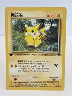Pokemon 1st Edition Pikachu Jungle 60/64 WOTC 1999 LP - Image 1