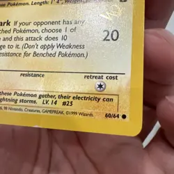 Pokemon TCG Jungle Pikachu Gold W Stamp 60/64 1st Edition *rare* - Image 4