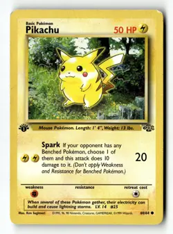 Pokemon Card Pikachu 1st Edition LP Jungle 60/64 - Image 1