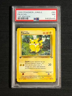 PSA 7 NM Pikachu 60/64 1st Edition Jungle 1999 Pokemon WOTC - Image 1