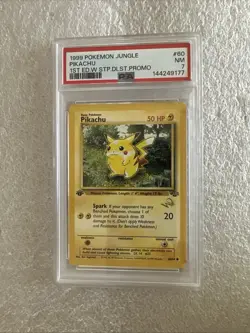 1999 Pokemon Pikachu Jungle 60/64 1st Edition Stamped WoTC Promo PSA 7 - Image 1