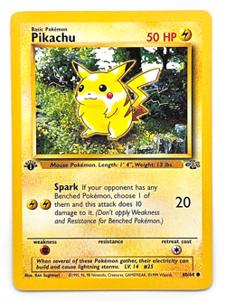 Pokemon TCG: Pikachu 1st Edition 60/64 Jungle LP - Image 1