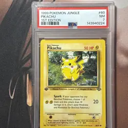 Pokemon TCG 1st Edition Pikachu Jungle 60/64 PSA 7 Near Mint - Image 1