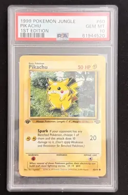 Pokemon TCG Pikachu 1st Edition PSA 10 Jungle 1999 60/64 ENG - Image 1