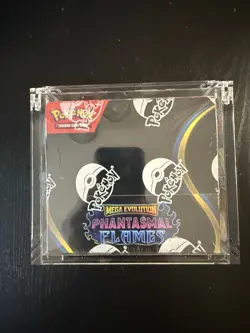 Pokemon Mega Evolution Phantasmal Flames Booster Box Sealed In Acrylic Case - Image 1
