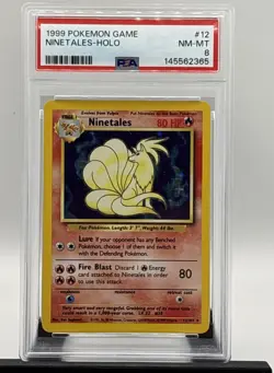 1999 Pokemon Base Set Ninetales Holos #12 PSA 8 NM-MT Vintage - Image 1