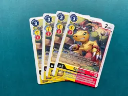 Agumon BT12-034 Playset Across Time Digimon Card Game x4 - Image 1