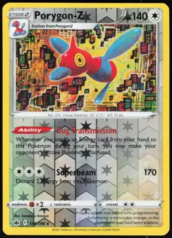 Porygon-Z 118/198 Holo Rare Chilling Reign Pokemon Reverse Holo Near Mint - Image 1