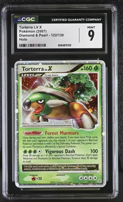 CGC 9 MINT Torterra LV.X 2007 Diamond & Pearl 122/130 Holo Pokemon Card - Image 1