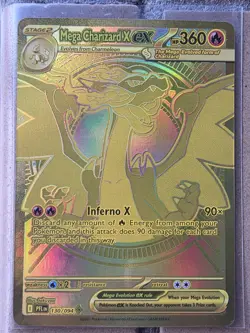 Mega Charizard x Ex 130/094 Phantasmal Flames Gold Hyper Rare Pokemon, Near Mint - Image 1