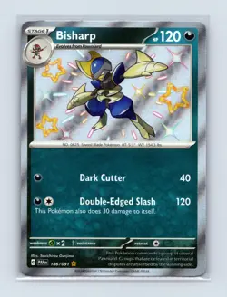 Bisharp 186/091 Shiny Rare Paldean Fates Pokemon Near Mint - Image 1