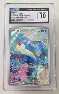 CGC 10 GEM MINT 2023 Pokemon SV1 EN Scarlet & Violet # 206 WIGLETT LOW POP - Image 1