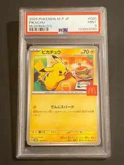 2025 POKEMON JPN M-P PROMO MCDONALD'S #020 PIKACHU PSA 9 - Image 1