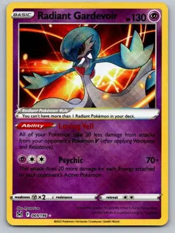 Radiant Gardevoir 069/196 Radiant Rare Lost Origin Pokemon Holo Near Mint - Image 1