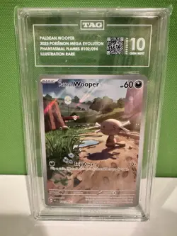 Paldean Wooper 102/094 Pokemon Me02: Phantasmal Flames Illustration Rare TAG 10 - Image 1