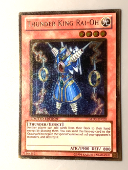 yugioh Thunder King Rai-Oh GLD3-EN020 Limited Edition gold Ultra rare NEAR MINT - Image 2