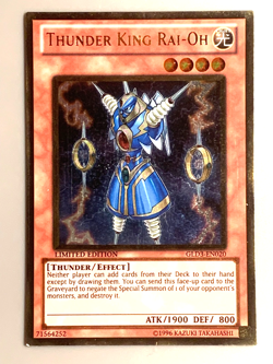 yugioh Thunder King Rai-Oh GLD3-EN020 Limited Edition gold Ultra rare NEAR MINT - Image 3