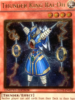 yugioh Thunder King Rai-Oh GLD3-EN020 Limited Edition gold Ultra rare NEAR MINT - Image 4