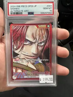 2024 One Piece JPN Shanks #001 OP09 Alternate Art PSA 10 - Image 1