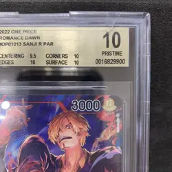 SANJI Alternate Art OP01-013 One Piece Romance Dawn PRE ERRATA BGS 10 Pristine - Image 3