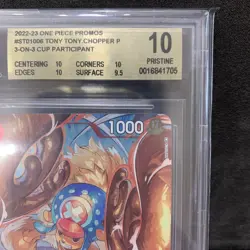 Tony Tony Chopper (3on3 Cup Top Prize) BGS 10 2023 One Piece Promo ST01-006 Eng - Image 3