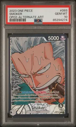 2022 One Piece Paramount War Smoker Leader Alt Art #OP02-093 PSA 10 GEM MINT Eng - Image 1
